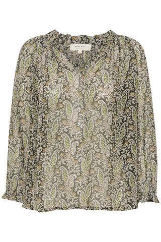 Part Two Paisley Print Top Green Beige Elsia - MMJs Fashion