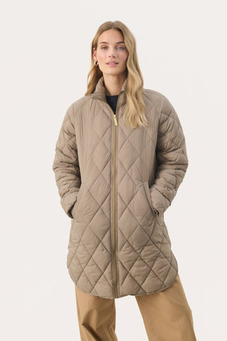 Part Two Quilted Coat Beige Olilas - MMJs Fashion