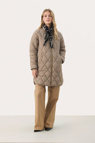 Part Two Quilted Coat Beige Olilas - MMJs Fashion