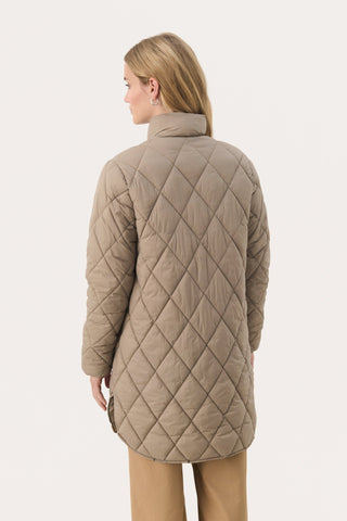 Part Two Quilted Coat Beige Olilas - MMJs Fashion