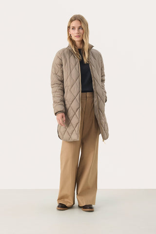 Part Two Quilted Coat Beige Olilas - MMJs Fashion