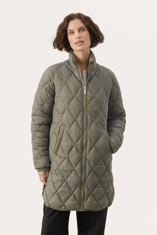 Part Two Quilted Coat Green Olilas - MMJs Fashion