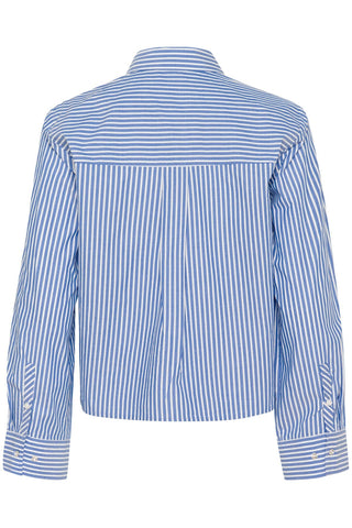 Part Two Ruffle Striped Blouse Blue Pranvera - MMJs Fashion