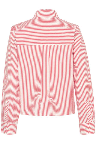 Part Two Ruffle Striped Blouse Red Pranvera - MMJs Fashion