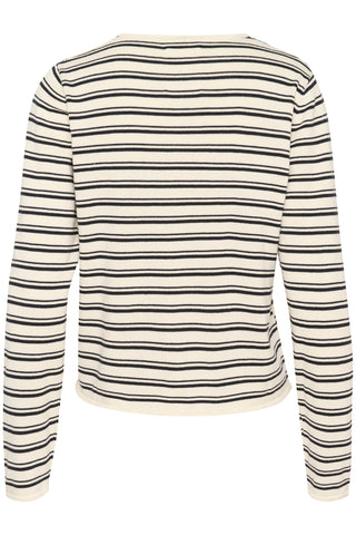 Part Two Striped Cardigan Navy Blue Ivory Pavline - MMJs Fashion