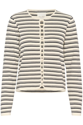 Part Two Striped Cardigan Navy Blue Ivory Pavline - MMJs Fashion