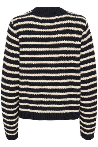 Part Two Striped Cardigan Navy Blue Leonida - MMJs Fashion