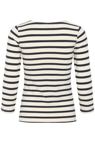 Part Two Striped Top Navy Blue White Emel - MMJs Fashion