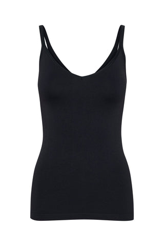 Part Two V Neck Vest Top Navy Blue Hydda - MMJs Fashion