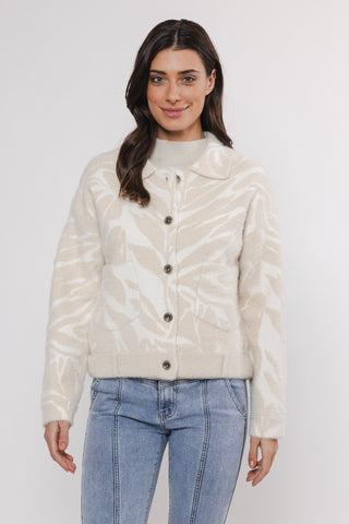 Rino & Pelle Beige & Ivory Zebra Print Boxy Jacket Bubbly - MMJs Fashion