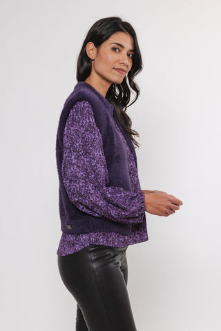 Rino & Pelle Purple Fluffy Waistcoat Elona - MMJs Fashion