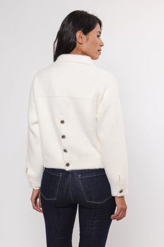 Rino & Pelle White Boxy Buttoned Jacket Bubbly - MMJs Fashion