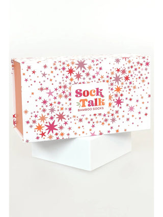 Sock Talk Love Hearts Dots and Stripes Sock Gift Box Set Pink Cream - MMJs Fashion