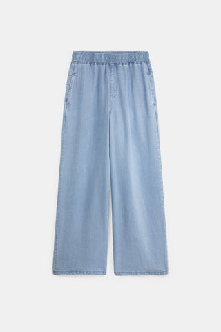 Suncoo Chambray Wide Leg Trousers Ryan - MMJs Fashion