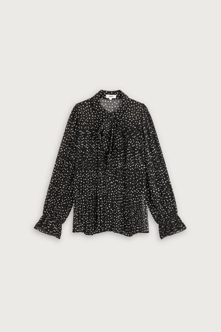 Suncoo Polka Dot Blouse Black White Louka - MMJs Fashion