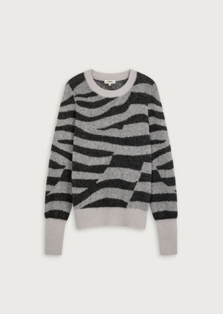 Suncoo Zebra Stripe Jumper Grey Pavati - MMJs Fashion