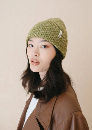 TBCo Cashmere & Merino Beanie Hat Olive Green Fleck - MMJs Fashion