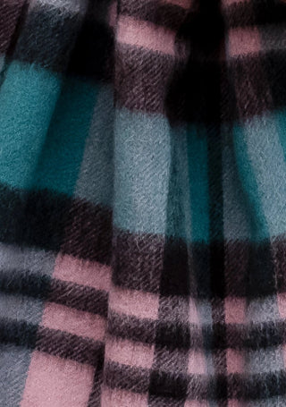 TBCo Lambswool Blanket Scarf in Green Tartan Check - MMJs Fashion