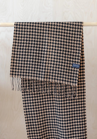 TBCo Lambswool Oversized Scarf in Camel Houndstooth - MMJs Fashion