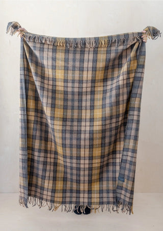 TBCo Recycled Wool Blanket in Buchanan Natural Tartan Mustard - MMJs Fashion