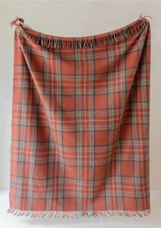 TBCo Recycled Wool Blanket in Stewart Royal Antique Tartan Red - MMJs Fashion