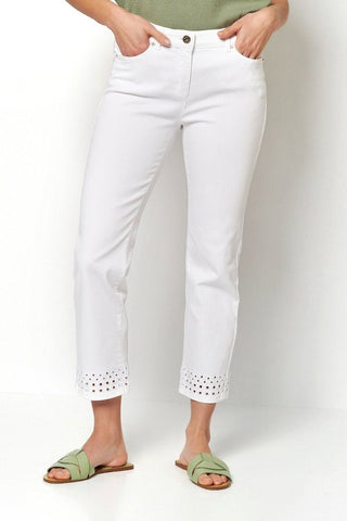 Toni White Cropped Jeans Perfect Shape Fun - MMJs Fashion