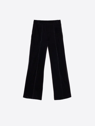 Vilagallo Black Velvet Wide Leg Trousers - MMJs Fashion