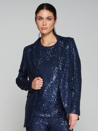 Vilagallo Sequin Jacket Navy Blue Andrea - MMJs Fashion