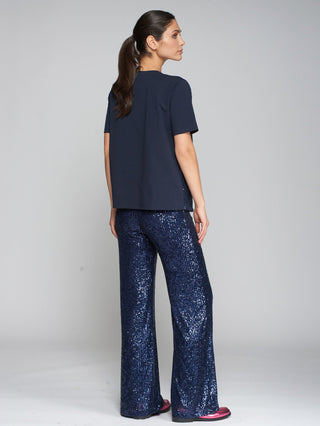 Vilagallo Sequin Trousers Navy Blue Venus - MMJs Fashion