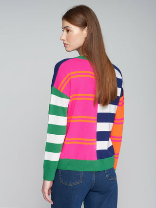 Vilagallo Stripe Jumper Pink Blue Green Fabiola - MMJs Fashion