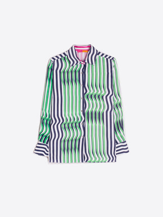 Vilagallo Striped Blouse Blue Green Pink Mariela - MMJs Fashion