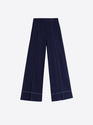 Vilagallo Wide Leg Trousers Navy Blue Bettina - MMJs Fashion