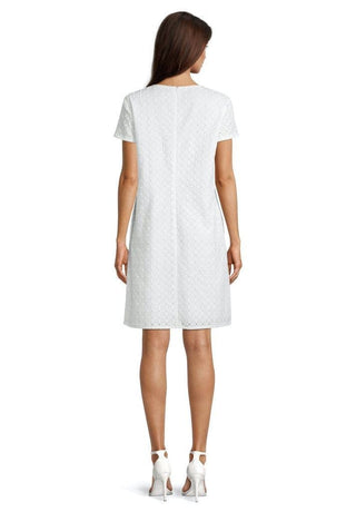 Betty Barclay Broderie Anglaise Dress White - MMJs Fashion