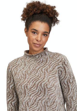 Betty Barclay Jumper in Brown Swirl Pattern - MMJs Fashion