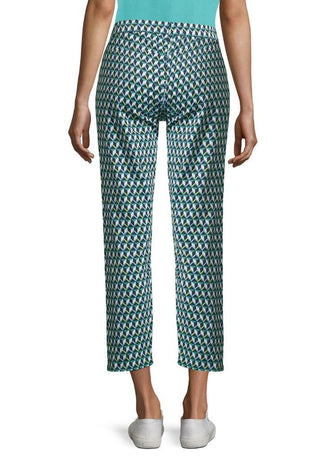 Betty Barclay Print Trouser Green Navy Lime - MMJs Fashion