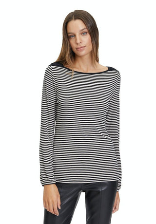 Betty Barclay Stripe Top Black and Beige - MMJs Fashion