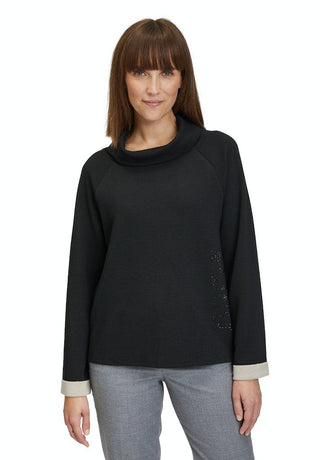 Betty Barclay Sweatshirt Black with Beige Cuffs - MMJs Fashion