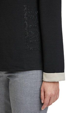 Betty Barclay Sweatshirt Black with Beige Cuffs - MMJs Fashion