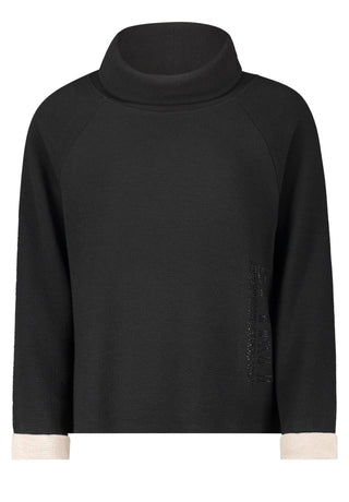 Betty Barclay Sweatshirt Black with Beige Cuffs - MMJs Fashion