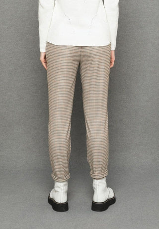 Bianca Trousers Brown Fine Check - MMJs Fashion