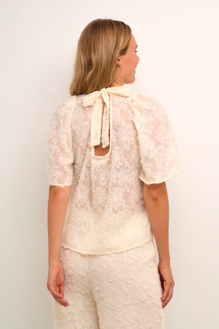 Kaffe Floral Chiffon Blouse in Cream KAlina - MMJs Fashion