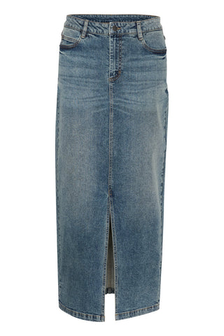 Kaffe Long Blue Denim Skirt KAdana - MMJs Fashion