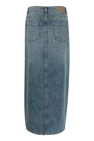 Kaffe Long Blue Denim Skirt KAdana - MMJs Fashion