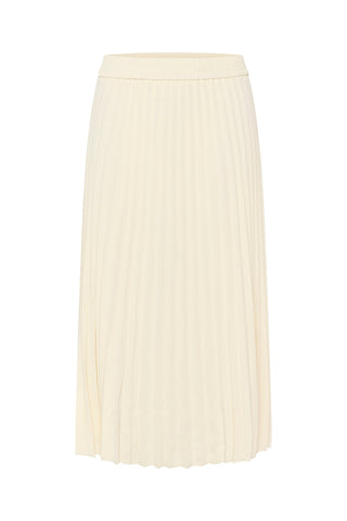 Kaffe Pleated Midi Skirt in Cream KAleandra - MMJs Fashion