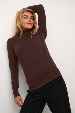 Kaffe Roll Neck Jumper Brown - MMJs Fashion