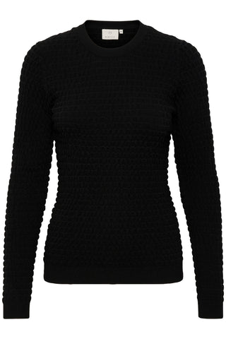 Kaffe Textured Jumper Black - MMJs Fashion