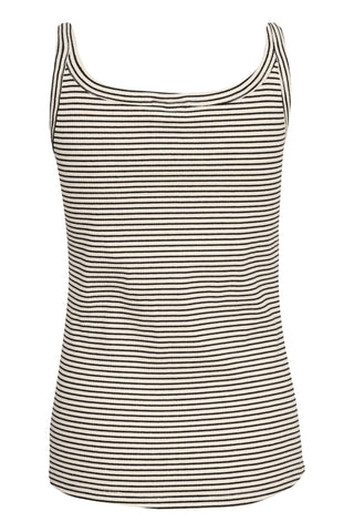 Kaffe Vest Top in Black & Ivory Stripe KAkaia - MMJs Fashion