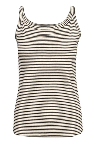 Kaffe Vest Top in Black & Ivory Stripe KAkaia - MMJs Fashion